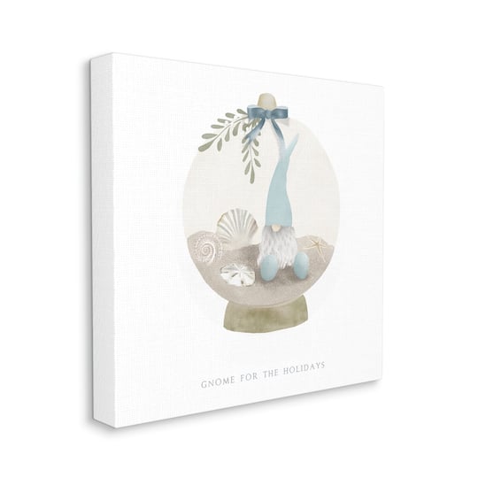 Stupell Industries Gnome For The Holidays Seashells Canvas Wall Art
